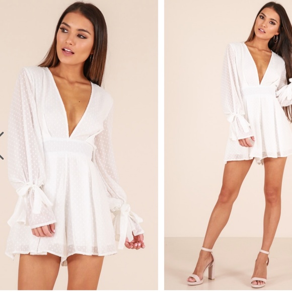 Showpo. Pants - Deep Romance Playsuit In White